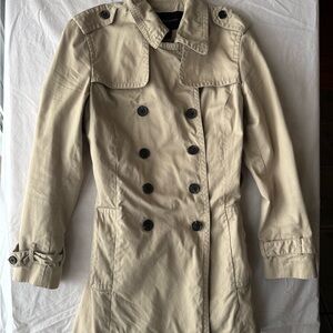 Banana Republic Khaki Double-Breasted Trench Coat